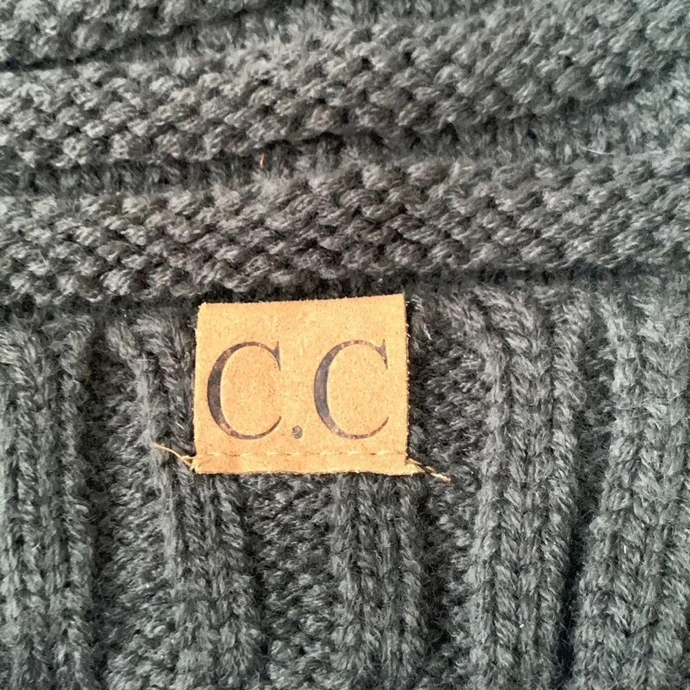 CC Beanies Baby Toddler Winter Hat Knit Design Dark Charcoal Gray Color